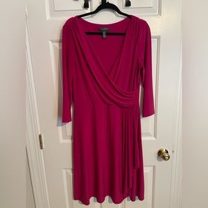 Ralph Lauren Pink Faux Wrap Dress Size 14